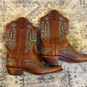 1883 Lucchese Brown and Teal Western Cowboy Boots